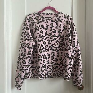 Brunette the Label Pink Leopard Print Sweatshirt
